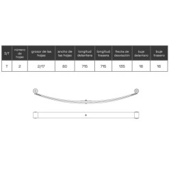 BALLESTA FIAT DUCATO CITROEN JUMPER PEUGEOT BOXER 2002-2006 2 HOJAS 1329822080 1326233080