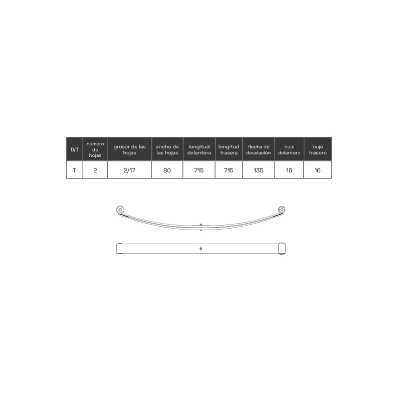 BALLESTA FIAT DUCATO CITROEN JUMPER PEUGEOT BOXER 2002-2006 2 HOJAS 1329822080 1326233080