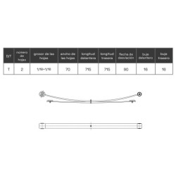 BALLESTA FIAT DUCATO CITROEN JUMPER PEUGEOT BOXER 2006 - ADELANTE 2 HOJAS 1357567080 5102CA