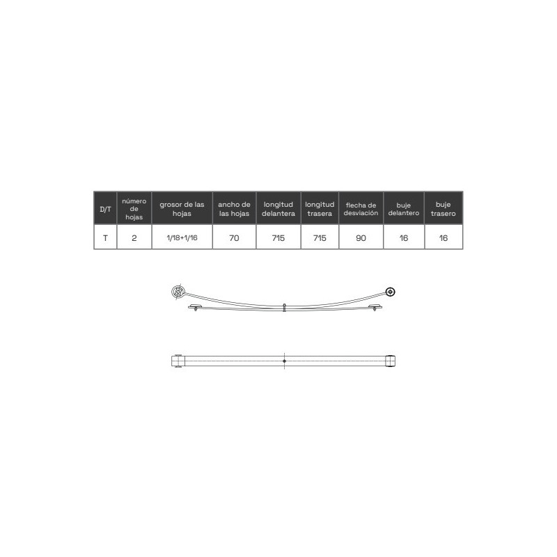 BALLESTA FIAT DUCATO CITROEN JUMPER PEUGEOT BOXER 2006 - ADELANTE 2 HOJAS 1357567080 5102CA