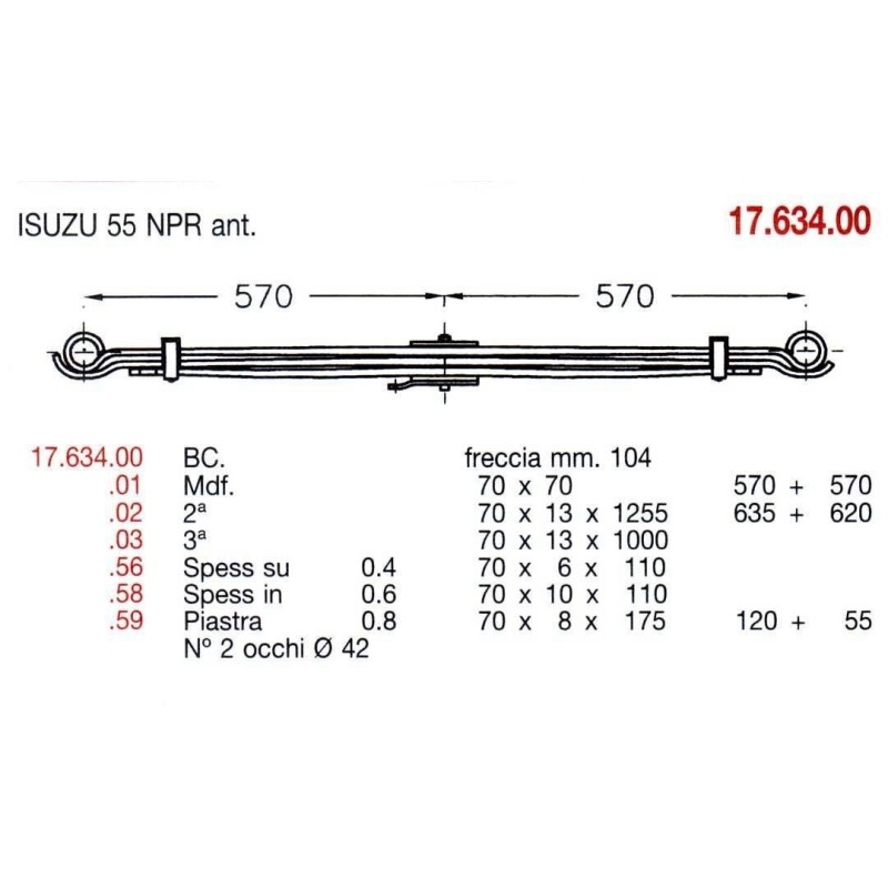 KIT RFZO D PAR ISUZU 55NPR 70/13 503+503