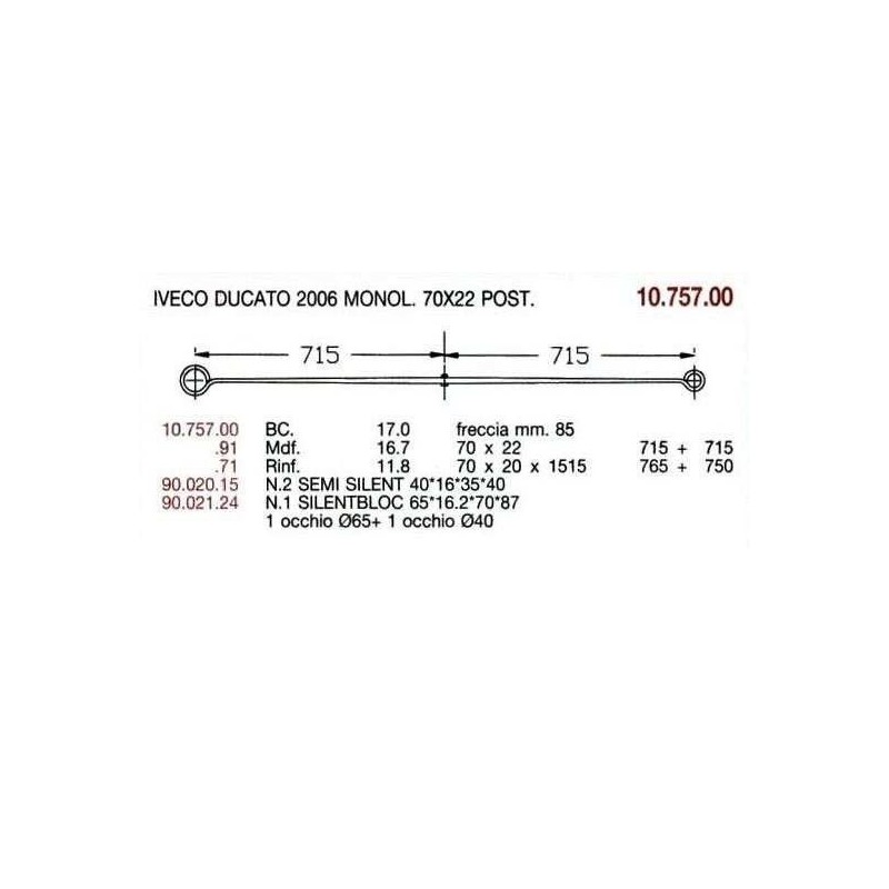 KIT RFZO T PAR IVECO DUCATO 70/20 765+750 CAPU