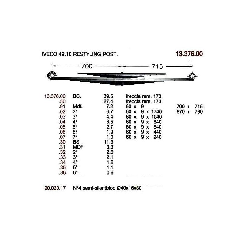 2ª T IVECO DAILY 60/9 870+730