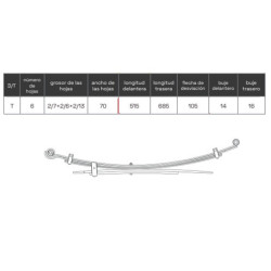 TACOS DE ELEVACION +3 CMS MITSUBISHI L200 2005-2015 BALLESTA DE 70