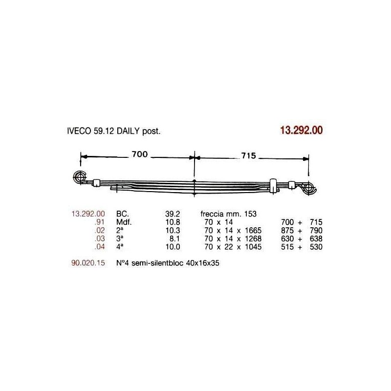 BTA. T. PAR IVECO 59.12 DAILY 70/14 700+715 C/S