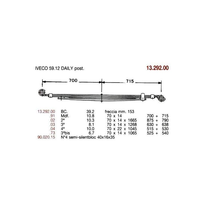 KIT RFZO T PAR IVECO 59.12 DAILY 70/14 525+540