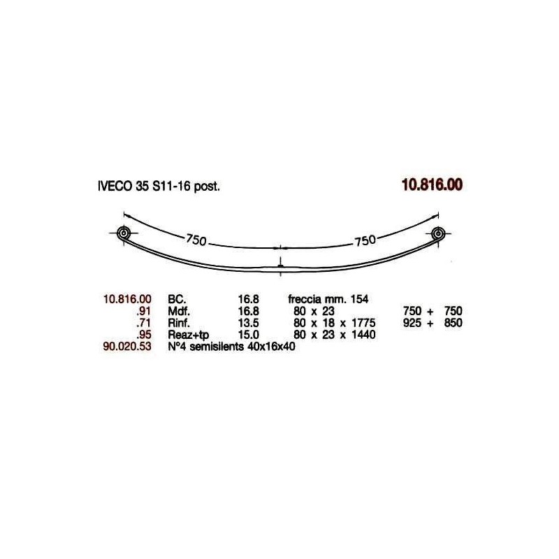 KIT RFZO T PAR IVECO DAILY 35 S11 80/18 925+830