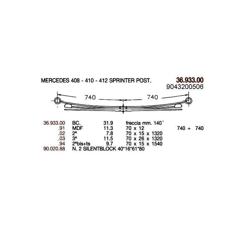 KIT RFZO T MERCEDES 408-410-412 70/15 770+770 C/T
