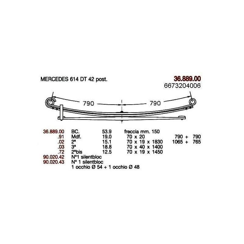 KIT RFZO T PAR MERCEDES 512/614 ATEGO 70/19*1450