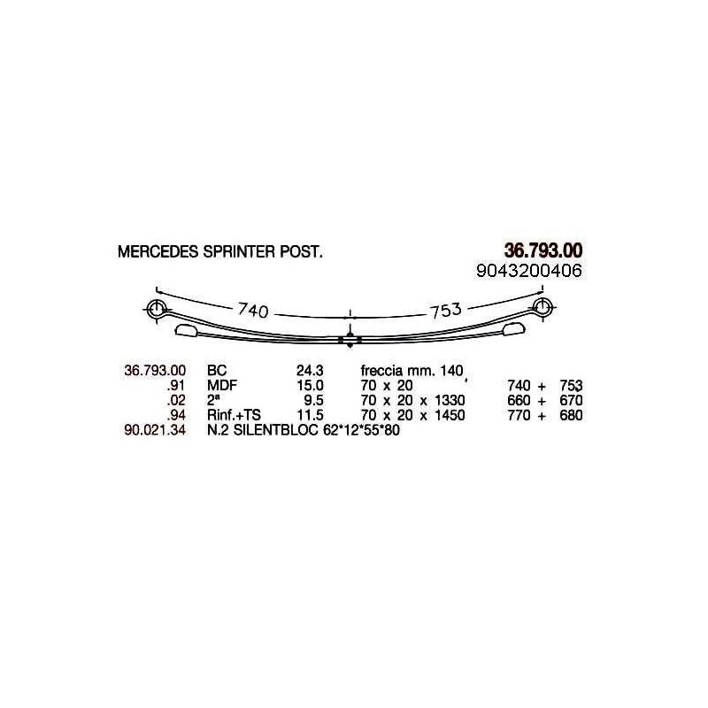KIT RFZO T PAR MERCEDES SPRINTER 70/20 770+680