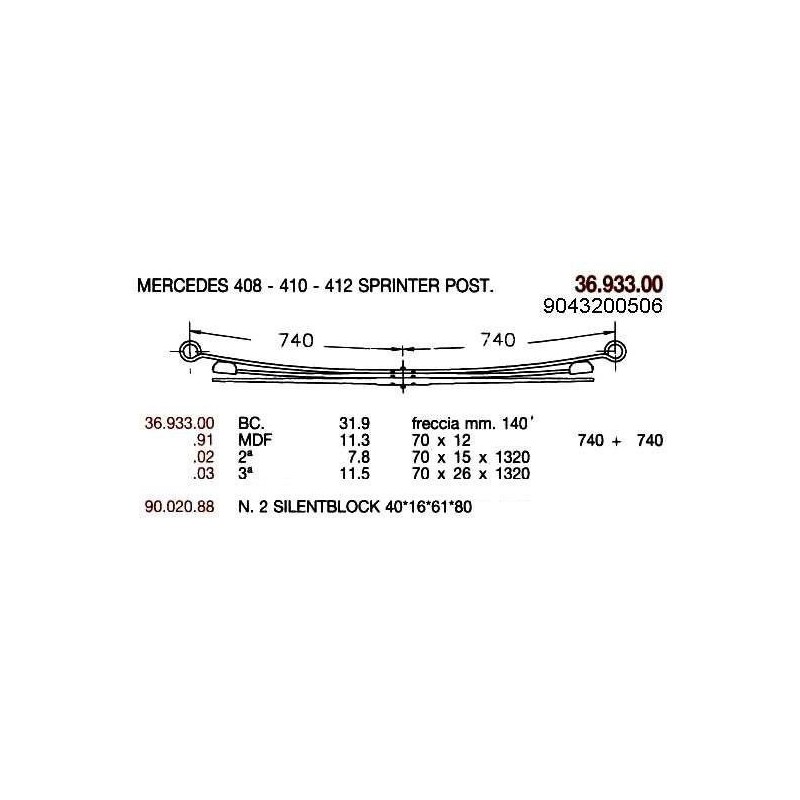 3ª T PAR MERCEDES 412 70/26*1320