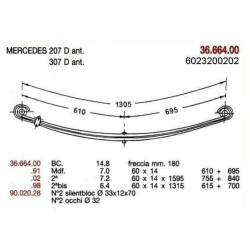 KIT RFZO D PAR MERCEDES 410 207 307 60/14 615+700