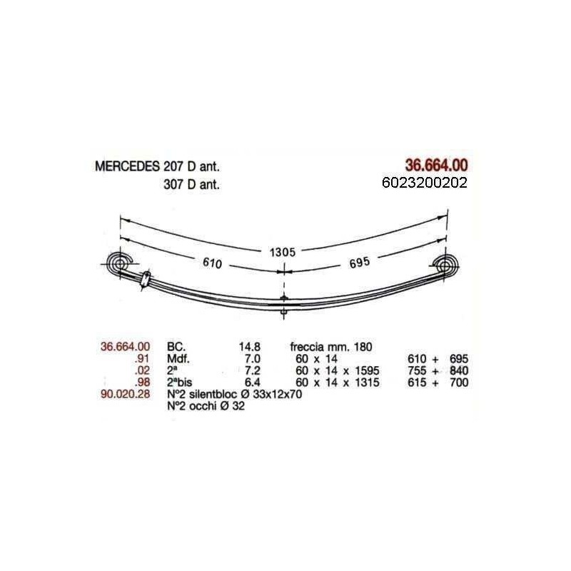 KIT RFZO D PAR MERCEDES 410 207 307 60/14 615+700