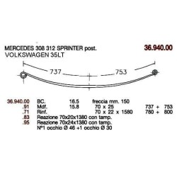 KIT RFZO T PAR MER SPRINTER 308-312 70/18 790+790