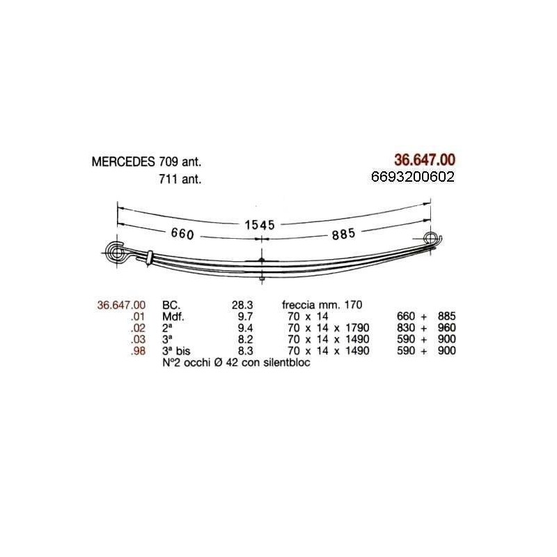 KIT RFZO D PAR MERCEDES 709-711 70/14 590+900