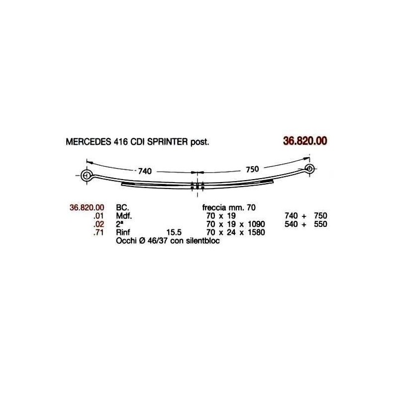 KIT RFZO T MERCEDES 416 CDI 70/24 770+770