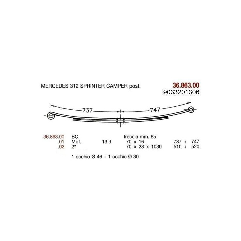 3ª T PAR MERCEDES 614 ATEGO 70/40*1400