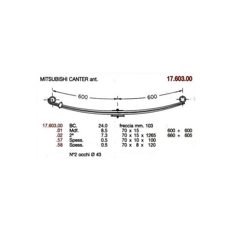 2ª D PAR MITSUBISHI CANTER 70/15 660+605