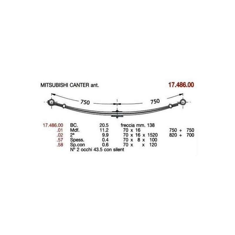 1ª D PAR MITSUBISHI CANTER 70/16 750+750