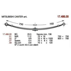 KIT RFZO. D. PAR MITSUBISHI CANTER 70/16 750+750
