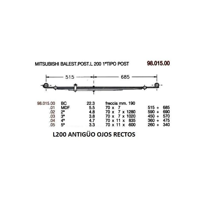 2ª T MITSUB L200 ANIT OJO RECTO 70/7 450+650