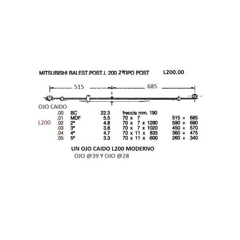 2ª HOJA  T. MITSUBISHI PICK-UP 70/7 660+705 ARROLL