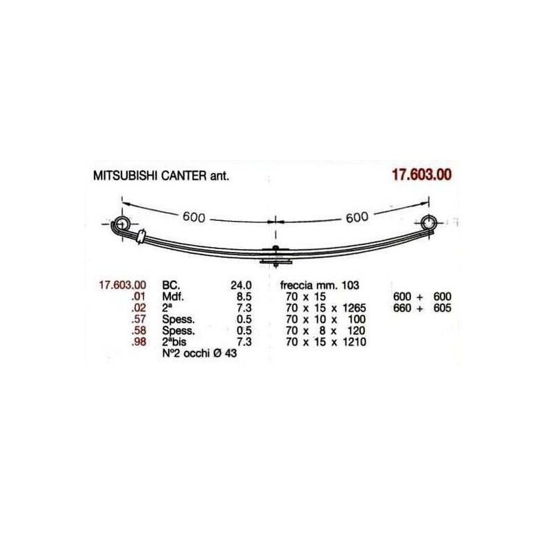 KIT RFZO D PAR MITSUBISHI CANTER 70/15*1210 C/TOPE