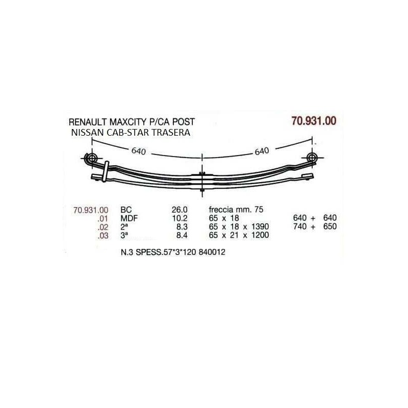1ª T PAR NISSAN CABSTAR 65/18 640+640 @56