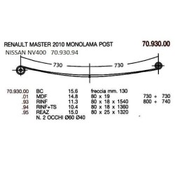 KIT REFUERZO BALLESTAS T PAR NISSAN NV400 80/18 800+740