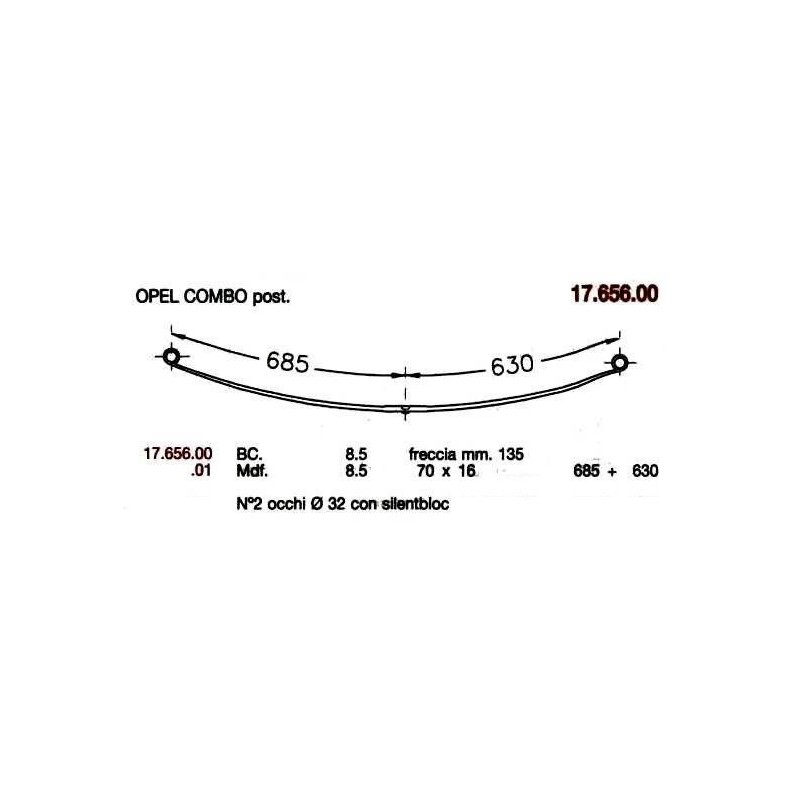 1ª T PAR OPEL COMBO 70/16 685+630 C/S