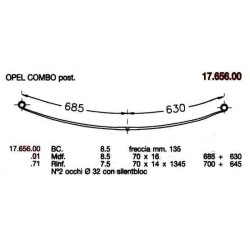 KIT RFZO T PAR OPEL COMBO 70/14 700+645