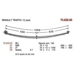 BTA T PAR RENAULT TRAFFIC 2H 70/13 630+630