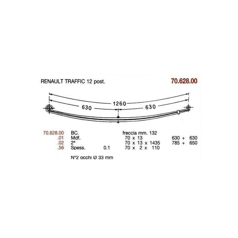 BTA T PAR RENAULT TRAFFIC 2H 70/13 630+630