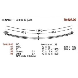 KIT RFZO T PAR RENAULT TRAFFIC 70/13*1300