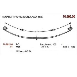 BTA T PAR RENAULT TRAFIC 1H 70/17 633+633 @34