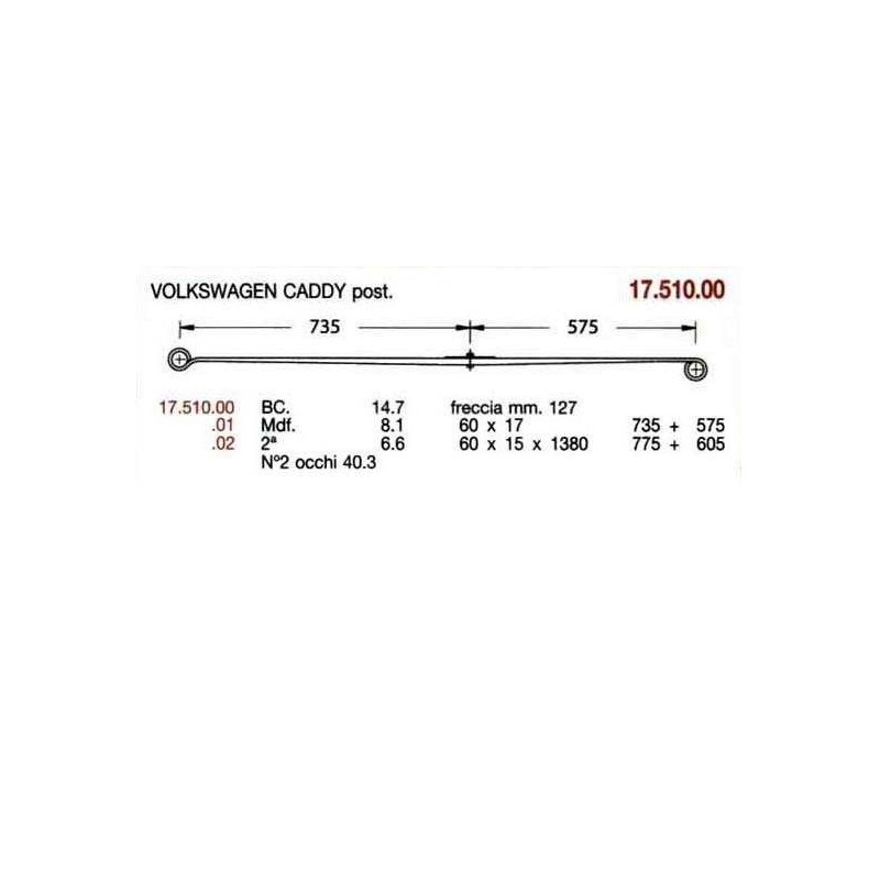 KIT RFZO T VOLKSWAGEN CADDY 60/15 770+605