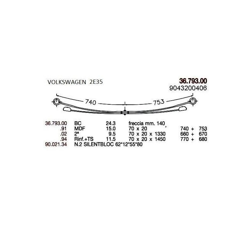 KIT RFZO T PAR VOLKSWAGEN 2E35 70/20 770+680