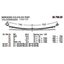 KIT RFZO T PAR VOLKSWAGEN CRAFTER 70/16*1540
